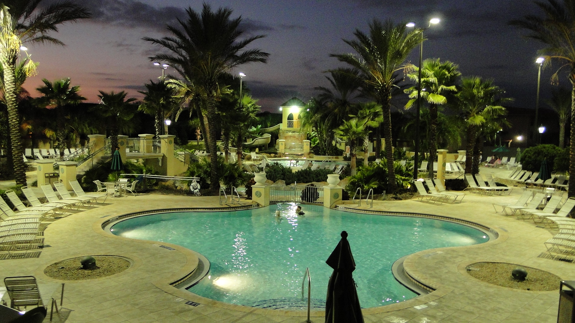 Regal Palms Resort Swimming Pavillion Nightime